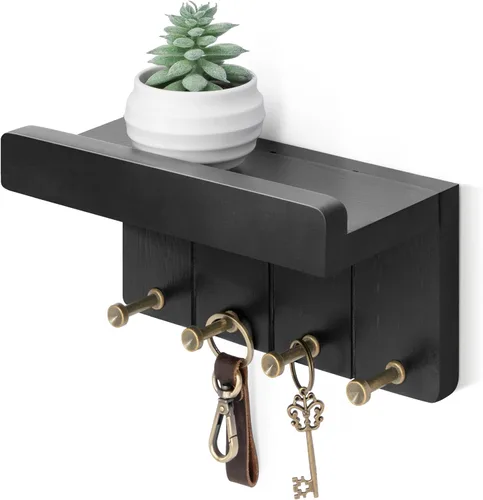 Miniatura 17 de Rebee Vision Soporte de Pared para Llaves Estilo Granja - Organizador de Correo Decorativo con 7 Ganchos para Llaves y Estante de Pared - Decoración