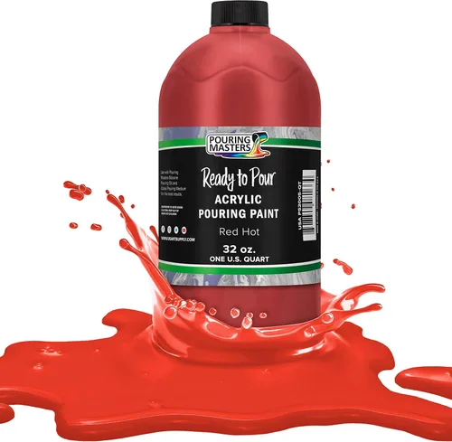 Miniatura 24 de POURING MASTERS Pintura Acrílica Roja Carmesí Lista para Verter - Premium de 8 Onzas Premezclada a Base de Agua - para Lienzo, Madera, Papel, Rojo