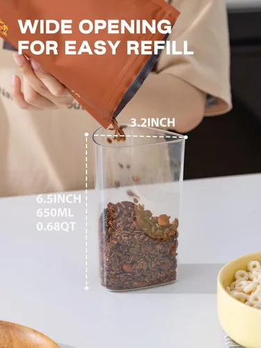 Miniatura 4 de LivLab Mker Dispensador de arroz de 5 a 10 libras, dispensador giratorio de cereales para despensa, recipientes pequeños de almacenamiento
