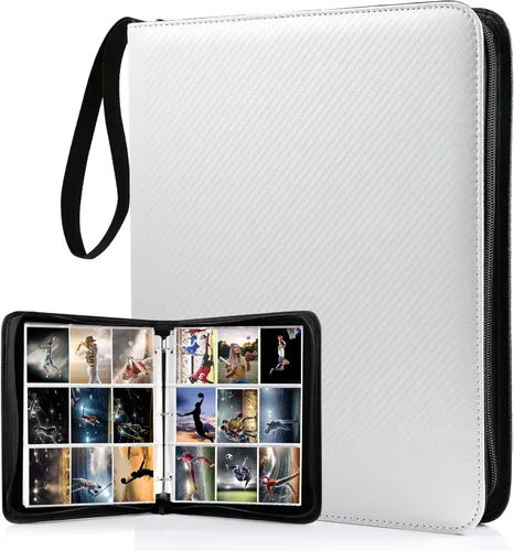 Miniatura 10 de WOT I Carpeta de lujo para cartas coleccionables, 540 bolsillos, fundas para carpeta de cartas coleccionables, carpeta de cuero rellenable de 3