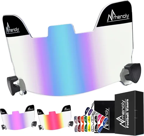 MENOLY Visera de fútbol, visera de casco de fútbol juvenil, resistente a los arañazos, bloqueo UV, visera de protección facial para casco de fútbol