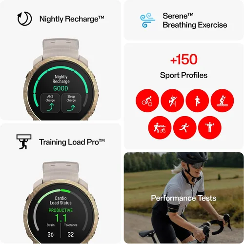 Miniatura 4 de Polar Vantage M3 – Multi-Sport Smartwatch with AMOLED Display, Dual-Frequency GPS, Turn-by-Turn Navigation, Up to 7-Day Battery Life Oro Greige