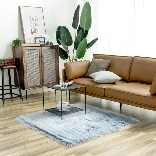 Miniatura 128 de Ashler Home Deco - Tapete de pelo sintético de oveja, mullido, suave, de 2 x 3 pies, lavable a máquina, dormitorio, habitación de los niños, sala