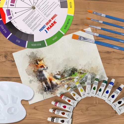Miniatura 5 de J MARK Kit de pintura para adultos, juego de pintura y lienzo, juego de pintura acrílica y acuarela, juegos de arte
