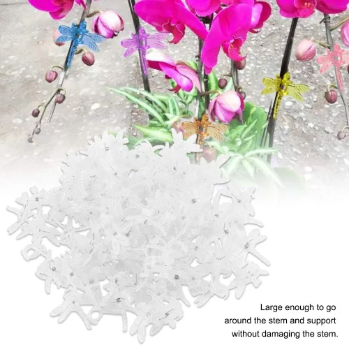 Miniatura 4 de Watris Veiyi 100 piezas de soporte para orquídeas de plantas, clips de orquídea libélula de jardín, clips portátiles de vid de flores lindos