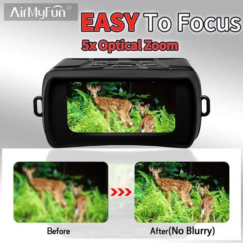 Miniatura 7 de AirMyFun Gafas de visión nocturna para adultos, prismáticos de visión nocturna infrarroja 4K con batería recargable y tarjeta de memoria de 32 GB