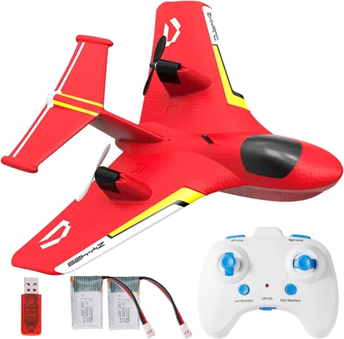 Miniatura 10 de ANTSIR Avión F22 Raptor RC, chorro de control remoto de espuma duradera con giroscopio y luces LED, 2 baterías recargables, 2.4 GHz RC Glider