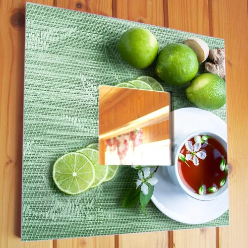Miniatura 2 de Limas frescas Jengibre Taza de té de hierbas cítrico con espejo enmarcado en la pared Impreso Alimentos Arte Cocina Decoración del Hogar Regalo