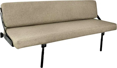 RecPro Sofá de montaje en pared de 60 pulgadas con patas ajustables en tela, sofá cama de caravana, muebles de caravana, cama de caravana, cama Sin