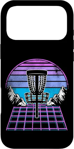 Miniatura 21 de Disco Golf Basket 90s Synthwave Sunset Retrowave Frisbee Golf Case para iPhone 15