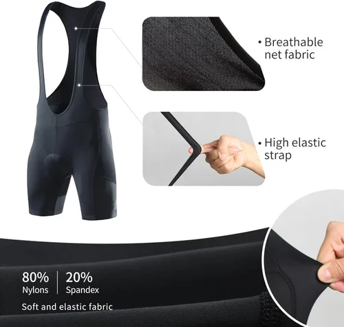 Miniatura 4 de Santic Pantalones cortos de ciclismo para hombre, acolchado 4D, transpirable, para ciclismo de carretera, ciclismo, ciclismo, ciclismo, gel de viaje