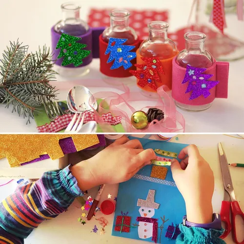 Miniatura 7 de 10 hojas de papel con purpurina para Halloween, Navidad, decoración del día del padre de los niños, decoración de mesa, papel de cartulina A4, papel