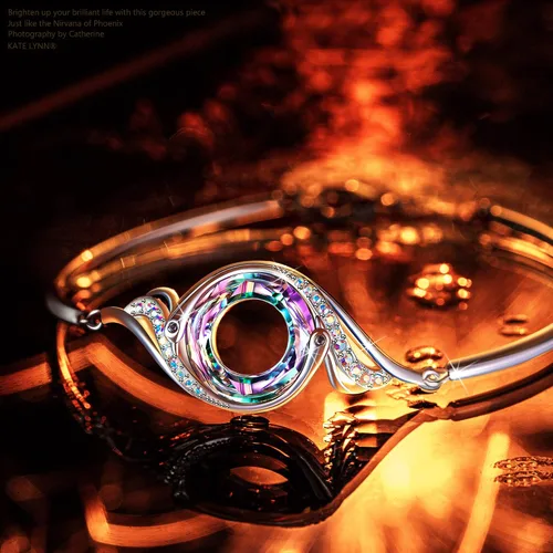 Miniatura 3 de Kate Lynn Pulsera de fénix "Rise From the Ashes" hecha con cristales de Austria, pulsera ajustable para mujer de 7 pulgadas + 2 pulgadas