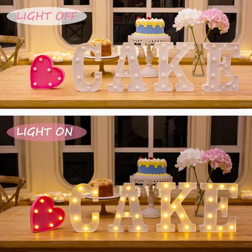 Miniatura 3 de Letras Iluminadas, Luces de Letras LED 26 del Alfabeto, Letra Iluminada Decorativa, Letras de Marquesina LED que Funcionan con Pilas para Fiesta