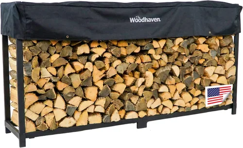 Miniatura 10 de Woodhaven Estante para leña de 12 pies – Marca americana – Estante elevado de almacenamiento de madera de 3/4 cables – Mantiene la madera seca