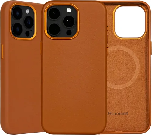 Miniatura 12 de Funda de cuero genuino para iPhone 13 Pro, cuero de grano completo, compatible con MagSafe y carga inalámbrica, bisel de la cámara con botones