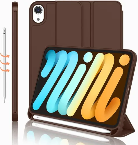 Miniatura 14 de iMieet Funda para iPad mini 7 2024 (A17 Pro), iPad mini 6 (8.3 pulgadas, modelo 2021), iPad mini 7ª/6ª generación con soporte para lápices, funda