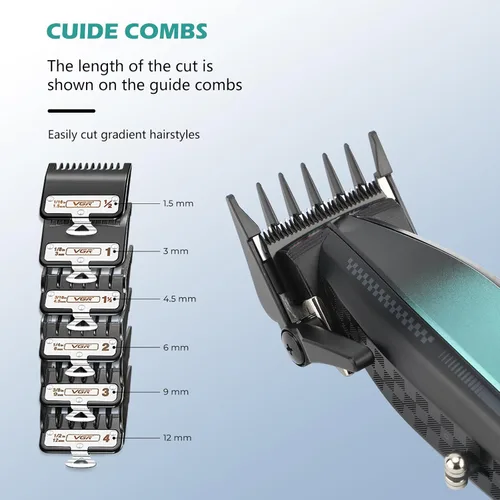 Miniatura 5 de VGR 270 cortapelos para hombres profesionales, de bajo ruido, inalámbrica, de alta velocidad, 9000 RPM, cuchilla de cerámica de decoloración fresca