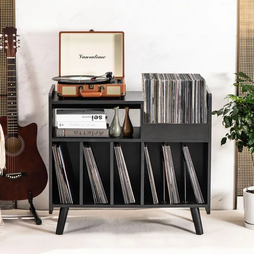 Miniatura 5 de Soporte para tocadiscos, armario grande para tocadiscos con almacenamiento de vinilo abierto y estante de exhibición con capacidad para hasta 350