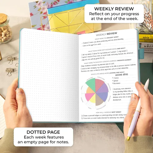 Miniatura 5 de Clever Fox Agenda Diaria, edición superior. - Planificador diario de lujo con horario por hora, organizador personal, diario de productividad