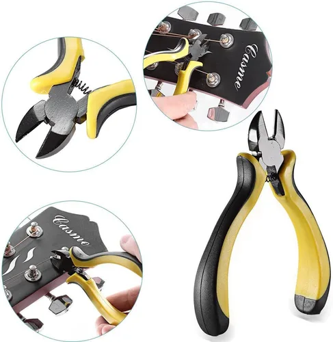 Miniatura 4 de Kit de reparación de guitarra, 3 piezas de herramientas de reparación de guitarra, incluyendo enrollador de cuerdas 2 en 1, cortador de cuerdas