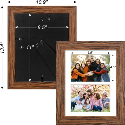 Miniatura 691 de Marcos de Fotos Collage de 13.5X15.5 con 7 Aberturas para Fotos de 4X6, Marco de Fotos Múltiples con Paspartú para Decoración de Pared, Grano