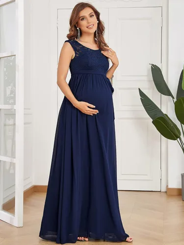 Miniatura 3 de Ever-Pretty Vestido largo de maternidad con cuello en V y manga casquillo para mujer 20884