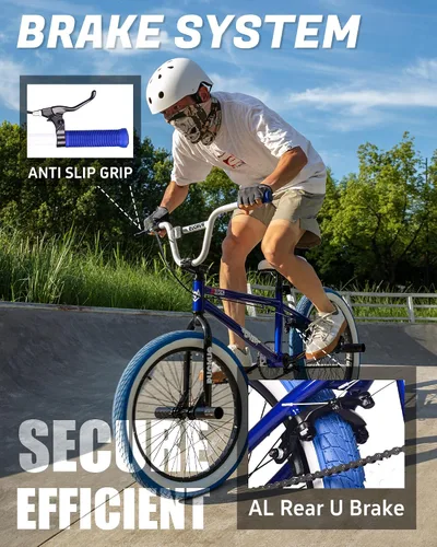 Miniatura 2 de vollsch Bicicletas BMX Freestyle de 18 y 20 pulgadas para adolescentes de 6 a 15 años de edad, niños, niñas, principiantes con palanca, varios Azul