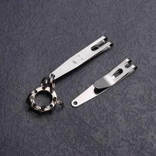 Miniatura 7 de UltraTac Clip de bolsillo de transporte profundo, clip de suspensión multiusos para llaves, linternas, cuchillos, acero inoxidable (paquete de 1)