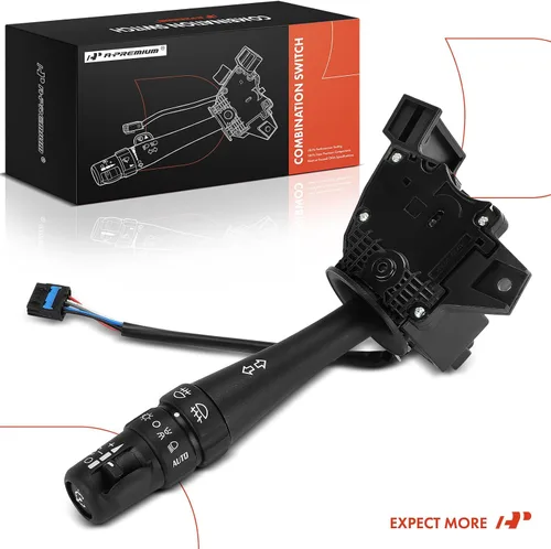 Miniatura 9 de A-Premium Interruptor de señal de giro, limpiaparabrisas, atenuador de faros (automático), palanca de interruptor multifunción de control de crucero