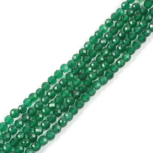 Miniatura 49 de Cuentas redondas facetadas de aguamarina natural de 4mm cuentas sueltas de 16 pulgadas para hacer joyas con cuentas