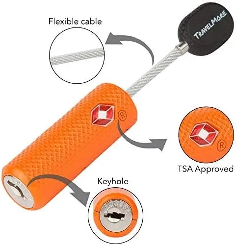 Miniatura 2 de Paquete de 4 cerraduras de equipaje aprobadas por la TSA con llaves para viajes, mini candado flexible ultra seguro y material de aleación de zinc