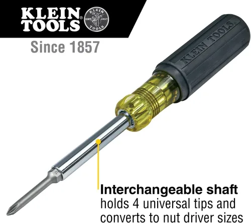 Miniatura 2 de Klein Tools 32559 - Destornillador/Llave de tuerca multibroca, herramienta de alcance extendido 6 en 1 con llave de tuerca, puntas Phillips