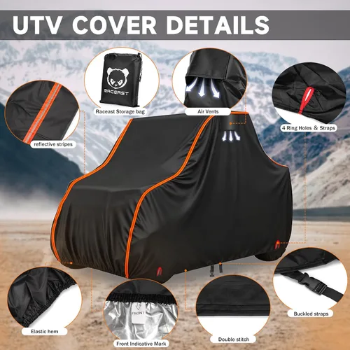 Miniatura 5 de Cubierta UTV de 2 plazas 420D lado a lado, resistente para CFMOTO ZFORCE 800 950 Polaris Ranger General 1000 Teryx Textron Hisun Axis Massimo