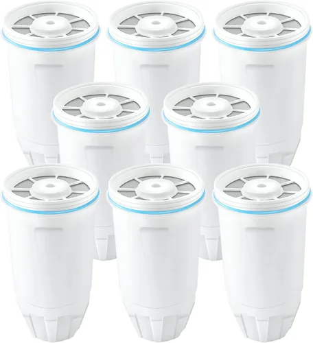 Paquete de 8 filtros de agua de repuesto para Zero Water, nuevo sistema de filtración de resina 0 TDS 0 fugas, compatible con jarra y dispensador