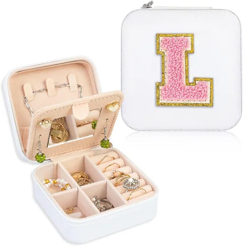 FUNARTY Organizador de joyas de viaje, pequeño joyero, organizador de joyas, regalos para mujeres y niñas, caja organizadora de joyas de aretes con