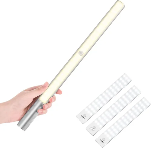 BLS Paquete de 3 36 luces LED para armario + 1 paquete de luces LED T402 para armario, funciona con pilas, iluminación inalámbrica súper brillante