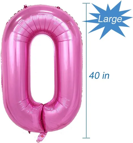 Miniatura 3 de Globo rosa del número 10, 40 pulgadas