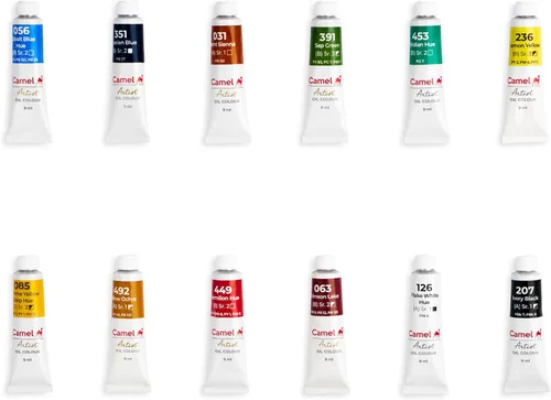 Miniatura 2 de Camel Artist's Oil Color Box - Tubos de 0.3 fl oz, 12 tonos