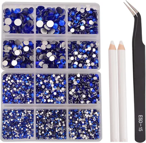 Miniatura 60 de NCB 288 diamantes de imitación de cristal redondos para arte de uñas, con parte trasera plana, para hacer accesorios de bricolaje, zapatos, ropa