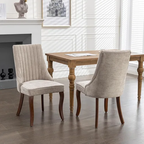 Miniatura 5 de Sillas de Comedor - Juego de 2 sillas de comedor modernas de mediados de siglo, tapizadas de tela con respaldo alto, sillas de cocina y comedor
