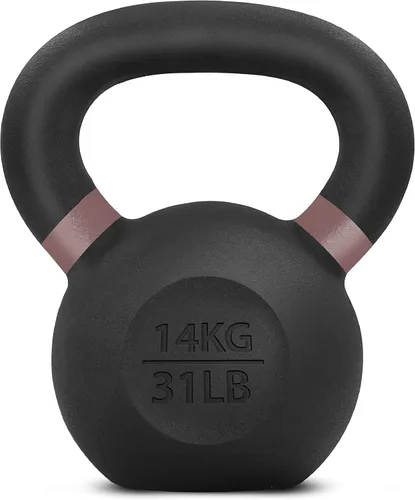 Miniatura 17 de Yes4All Powder Coated Kettlebell, Cast Iron Core Kettlebells with Non-Slip Handle & Flat Bottom for Conditioning, Heavy Duty for Strength Training