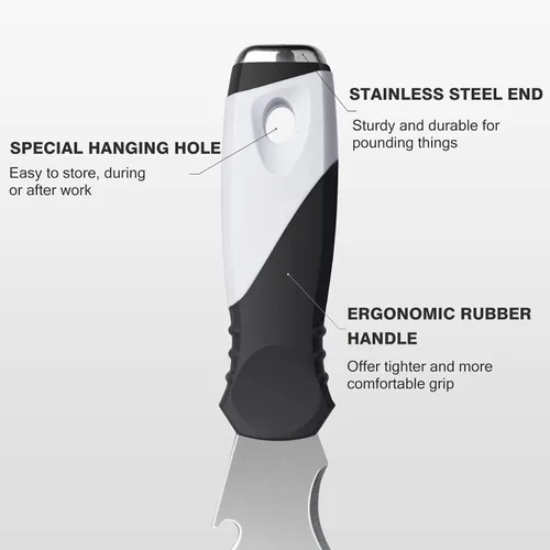 Miniatura 4 de Mister Rui Paquete de 2 Cuchillos de Masilla 10 en 1 - Herramienta Multiusos para Pintores, Cuchillo de Cinta, Raspador de Pintura y Metal
