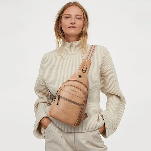 Miniatura 8 de LATMAP Bolso bandolera para mujeres y hombres, mochila pequeña de cuero, riñonera cruzada para el pecho, bolso impermeable para mujeres