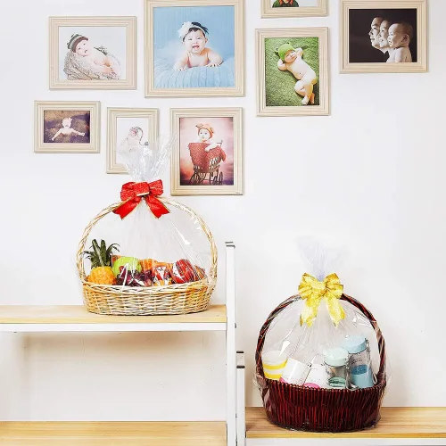 Miniatura 5 de LazyMe Bolsas de celofán retráctiles extragrandes para cestas de regalo, bolsas de cesta de Pascua de 40 x 47 pulgadas (10 unidades, XXXL)
