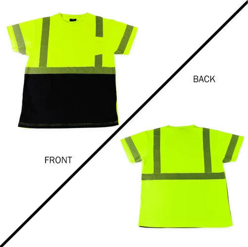 Miniatura 6 de VENDACE Hi Vis - Camisetas de seguridad reflectantes para hombre, ANSI Clase 3, alta visibilidad, camiseta de trabajo de construcción (amarillo, XL)