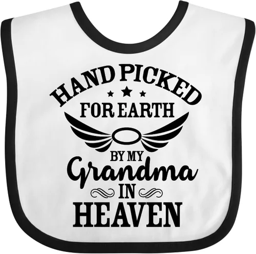 Miniatura 15 de inktastic Handpicked for Earth By My Grandma in Heaven Angel Wings Baby Bib