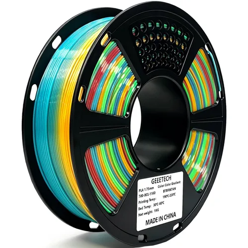 Miniatura 12 de GEEETECH Filamento PLA de color dorado sedoso de 0.069 libras, filamento de seda brillante para impresora 3D, carrete de 2.2 libras, precisión