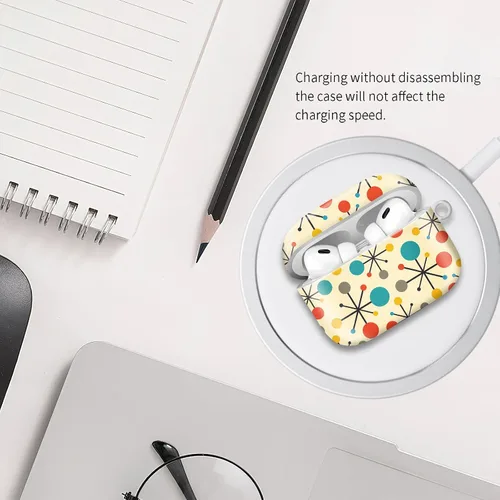 Miniatura 6 de Funda compatible con AirPod Pro de 2ª/1ª generación con llavero, funda protectora completa a prueba de golpes para auriculares inalámbricos