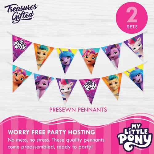Miniatura 5 de Treasures Gifted Suministros para fiesta de cumpleaños con licencia oficial de My Little Pony, juego de 3 carteles de cumpleaños de My Little Pony